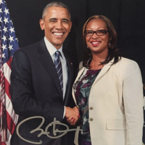 Desiree Peterkin Bell With President Obama